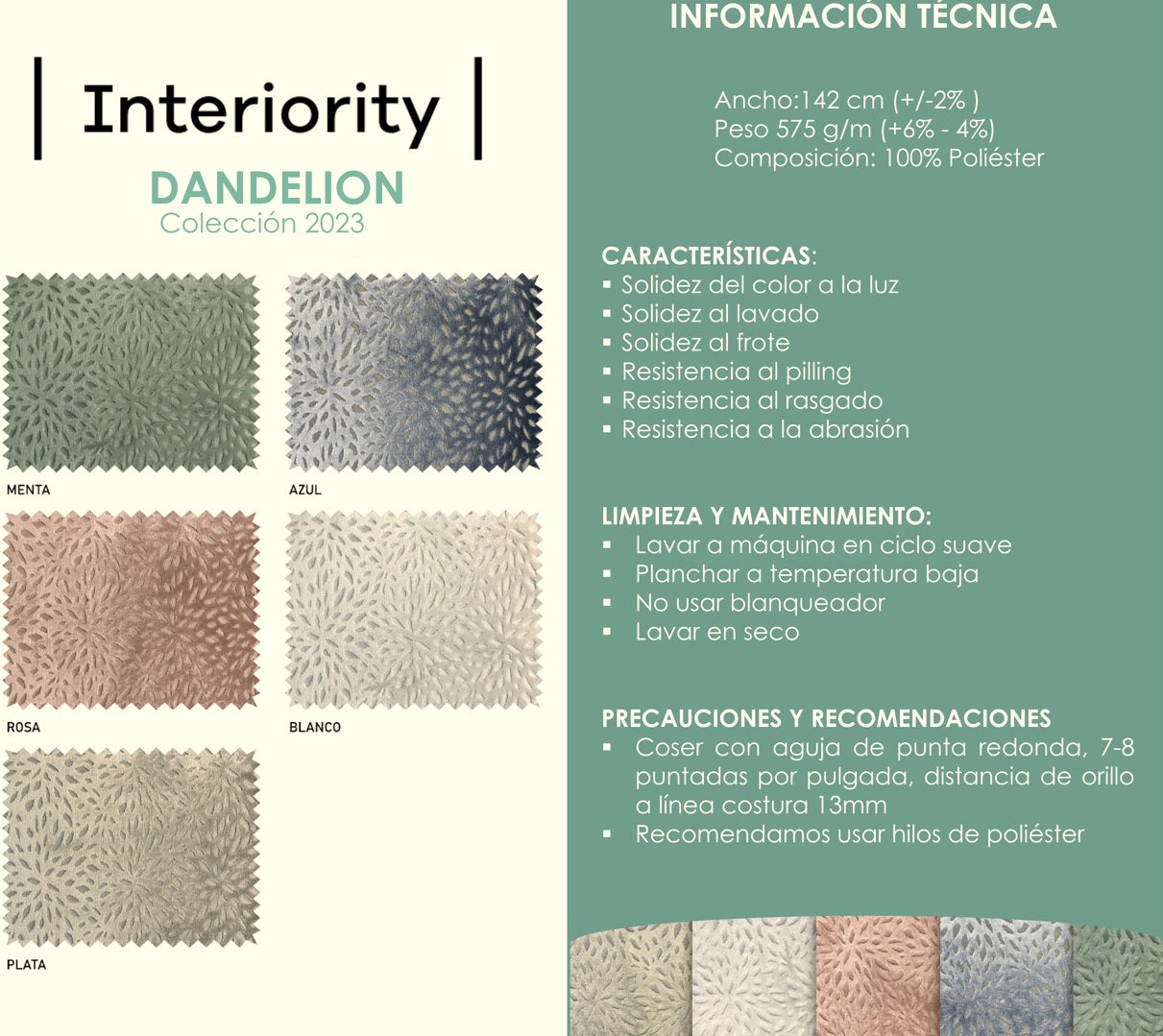 Tela Dandelion Plata