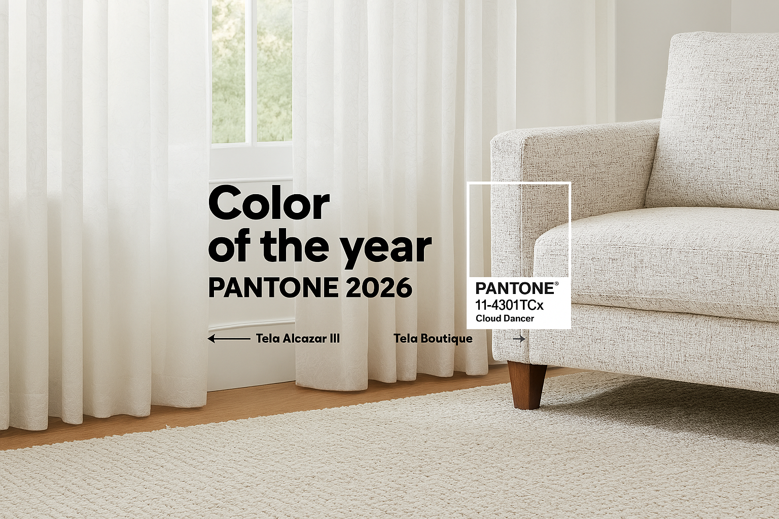 Pantone 2026: Cloud Dancer – Cómo llevar el color del año a tu hogar de forma práctica