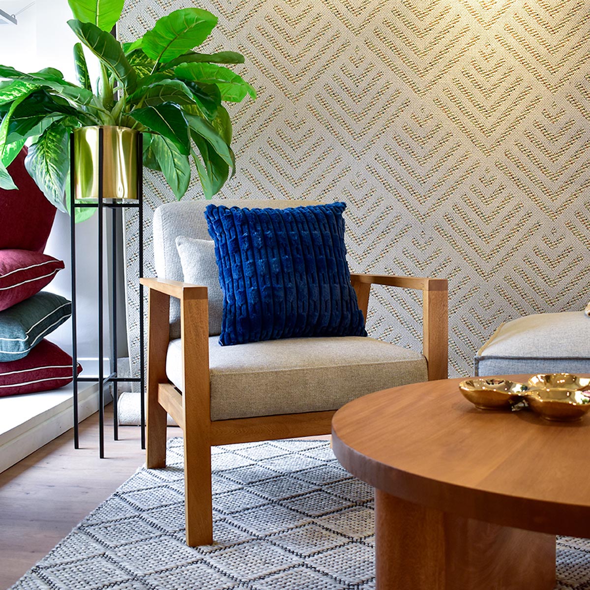 Cojín Gaudí abstracto azul