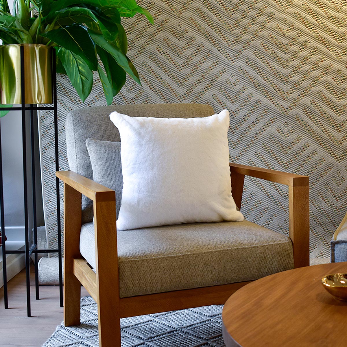 Cojín Gaudí liso blanco