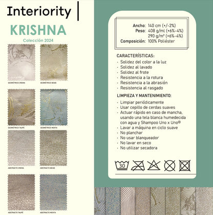 Tela Krishna Geométrico Beige